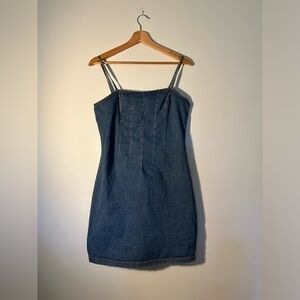 Aqua Blu Denim Dress with Spaghetti Straps